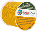 Mandala Crafts Round Genuine Mustard Yellow Leather Cord by MandalaCrafts