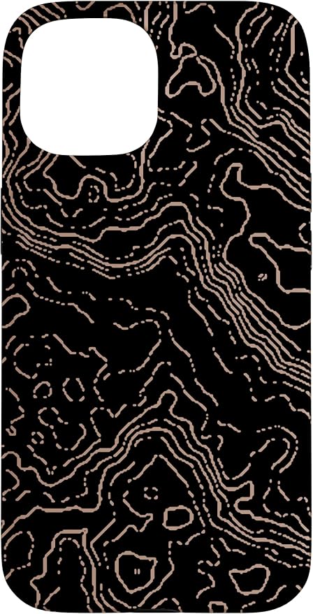 Topography Black & Brown Abstract Pattern Topographic Map Case by Unknown