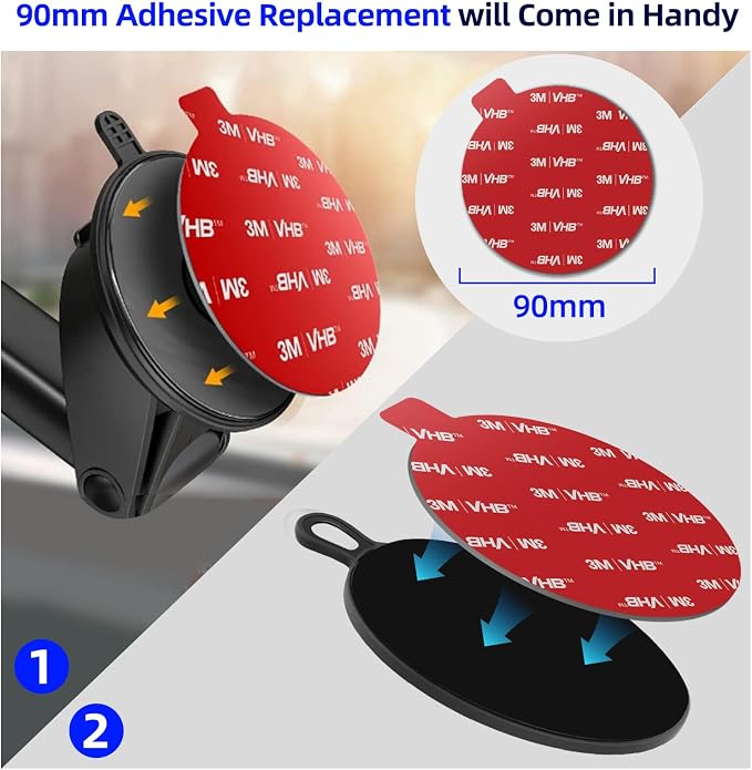 Dashboard Pad Mounting Disk for Suction Cup, 3.75” Large Plastic Extra Strong - Image 6