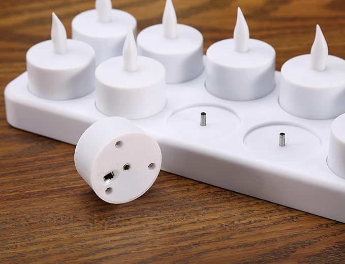 WoneNice Rechargeable Tea Lights Flickering Flameless Candles - Image 6
