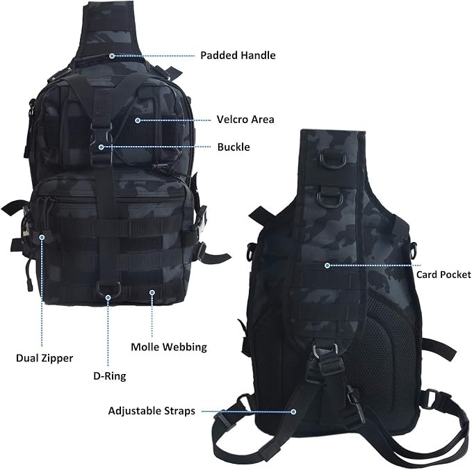 hopopower Tactical Sling Bag, Sport Bag Military Rover Shoulder Backpack EDC - Image 4