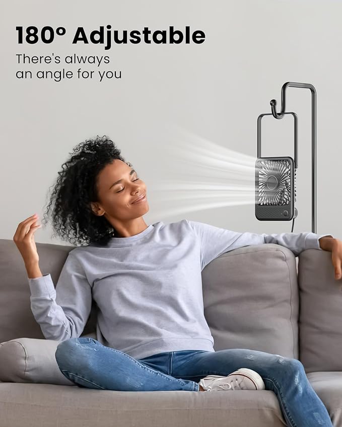 Koonie USB Desk Fan, Strong Wind Ultra Quiet Small Personal Fan - Image 3