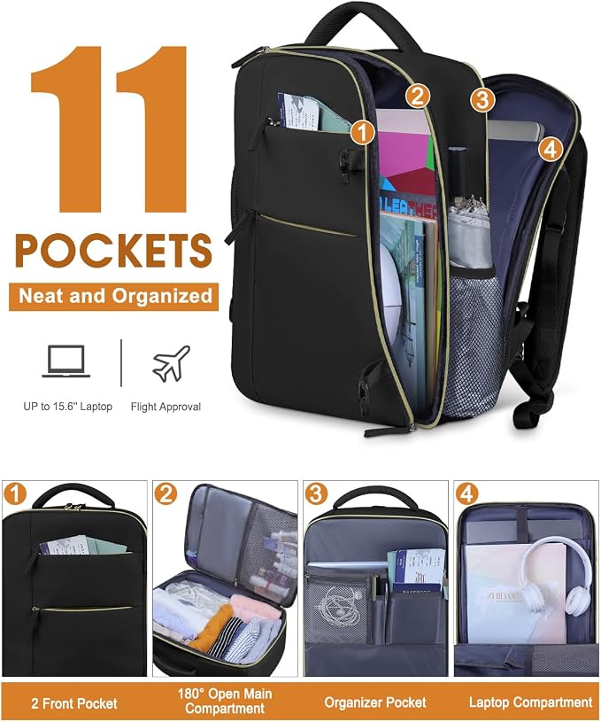 Capolo Travel Backpack for Women Men Waterproof Laptop Backpack Airlines - Image 3