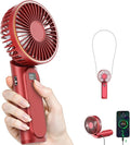 Portable Handheld Fan, 180 Adjustable, 6 Speed Wind, Display Electricity in by TUNISE