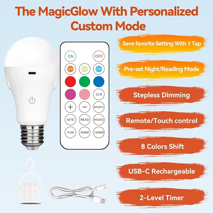 Neporal MagicGlow Rechargeable Light Bulbs - Image 2