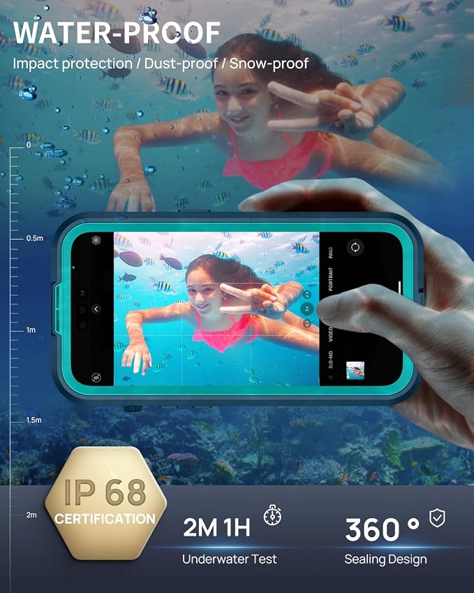 Lanhiem Magnetic for iPhone 15 Plus Case, IP68 Waterproof Dustproof Case - Image 2