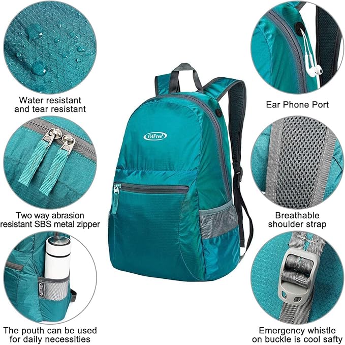 G4Free 20L Lightweight Packable Backpack Travel Hiking Daypack Foldable Backpack - Image 5