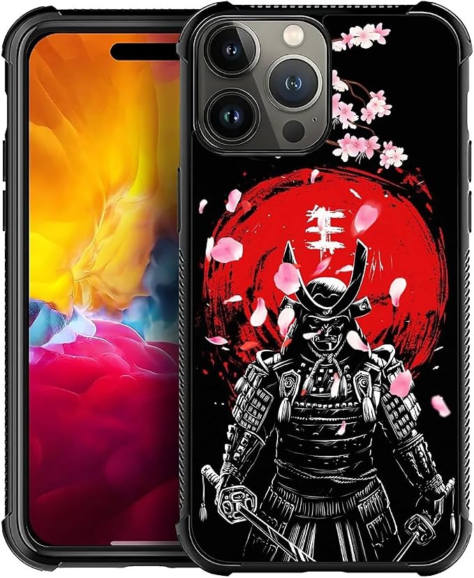 for iPhone 15 Pro Max Case, Sakura Japanese Samurai Pattern Graphic Design Girl by FKBRCL4U