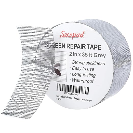 Secopad Grey Window Screen Repair Tape, 2IN X 35FT Screen Repair Kit by Secopad