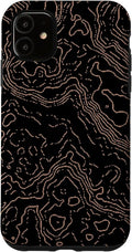 Topography Black & Brown Abstract Pattern Topographic Map Case by Unknown