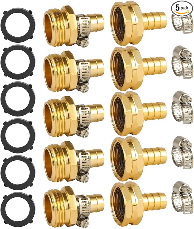5 Set Garden Hose Repair Connector Kit by BILAL