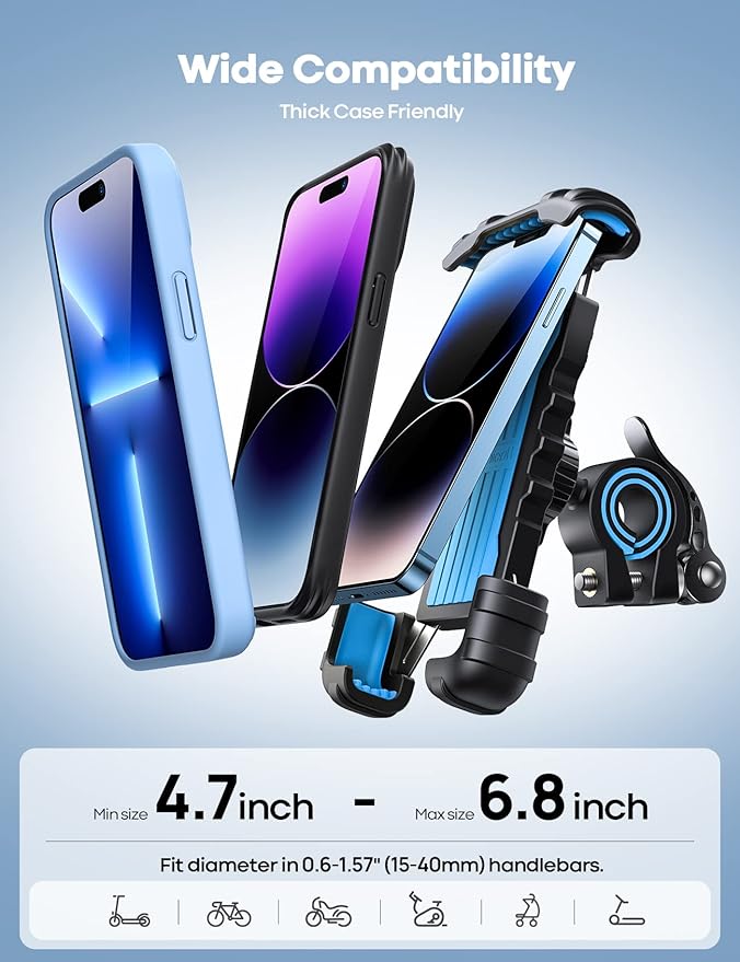 Lamicall Bike Phone Holder, Motorcycle Phone Mount - Image 6