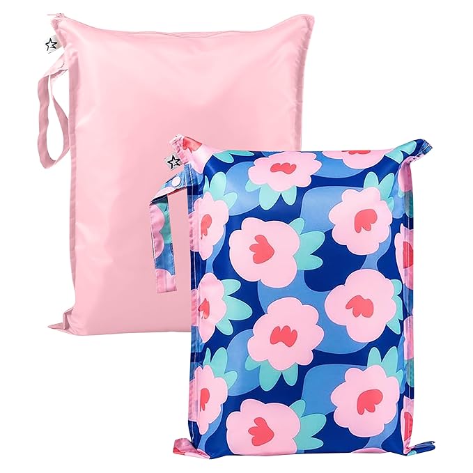 Tiny Twinkle Mess Proof Wet Bags | 2-Pack Reusable Waterproof Wet Bags by TinyTwinkle