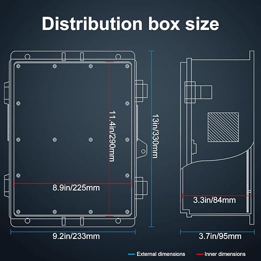 Namunanee Outdoor Electrical Junction Box, ABS Water Resistant Enclosure - Image 6
