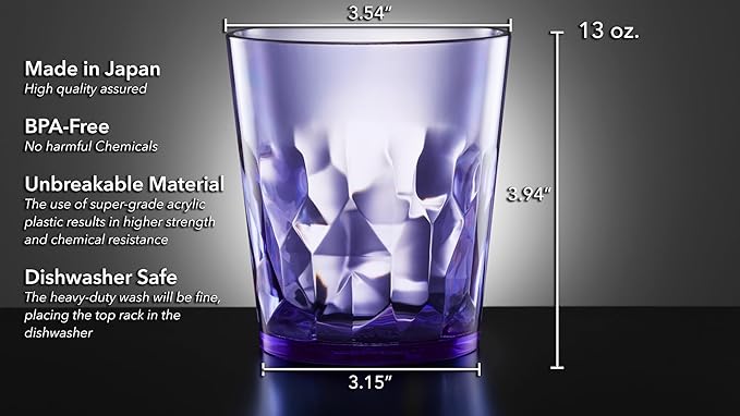 SCANDINOVIA - 13oz Unbreakable Premium Drinking Glasses Set of 6 - Made in - Image 3
