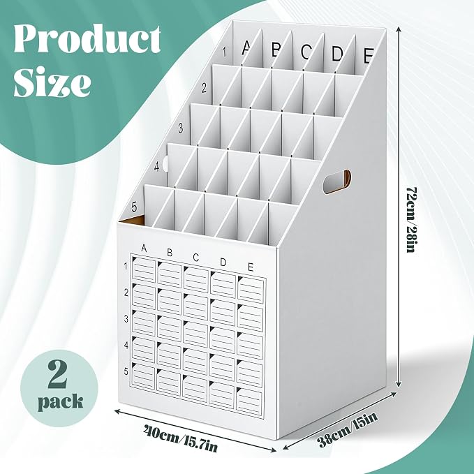Menkxi 2 Pack 25 Slot Roll File Holder Vertical Blueprint Storage Organizer - Image 2