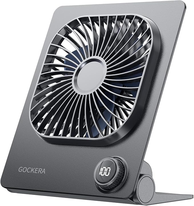 GOCKERA Desk Fan, 6.61''Ultra-thin 5000mAh Battery Powered Fan by GOCKERA