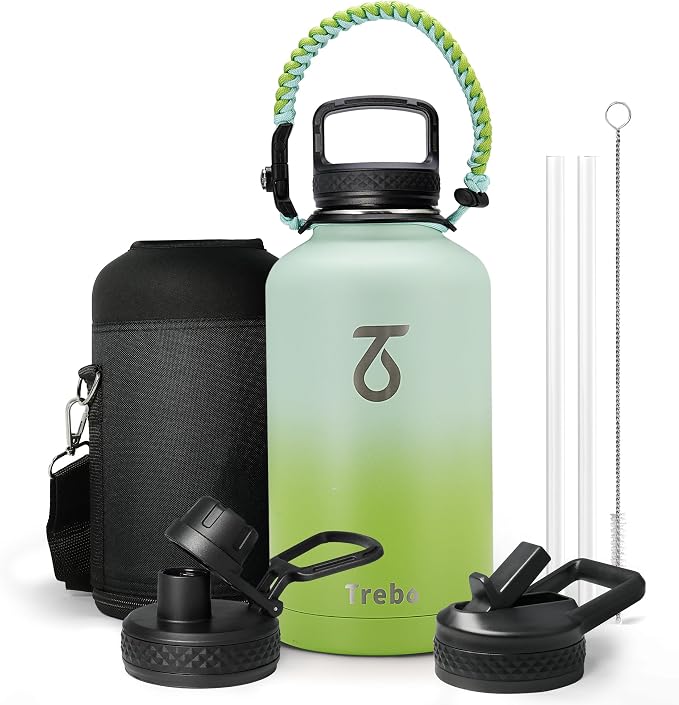 Trebo 64 oz Water Bottle Insulated by StayHotStayColdStayGreen