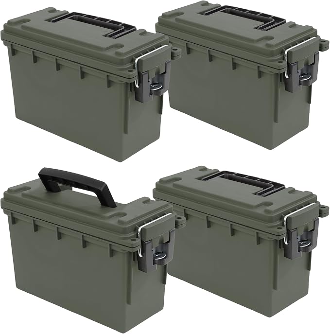 Sheffield 12757 4-Pack Ammo Storage Box, Stackable .30 Cal Field Boxes by Sheffield