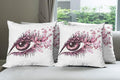 Ambesonne Butterflies Throw Pillow Cushion Case Pack of 4, Female Eye Eyelashes by Ambesonne