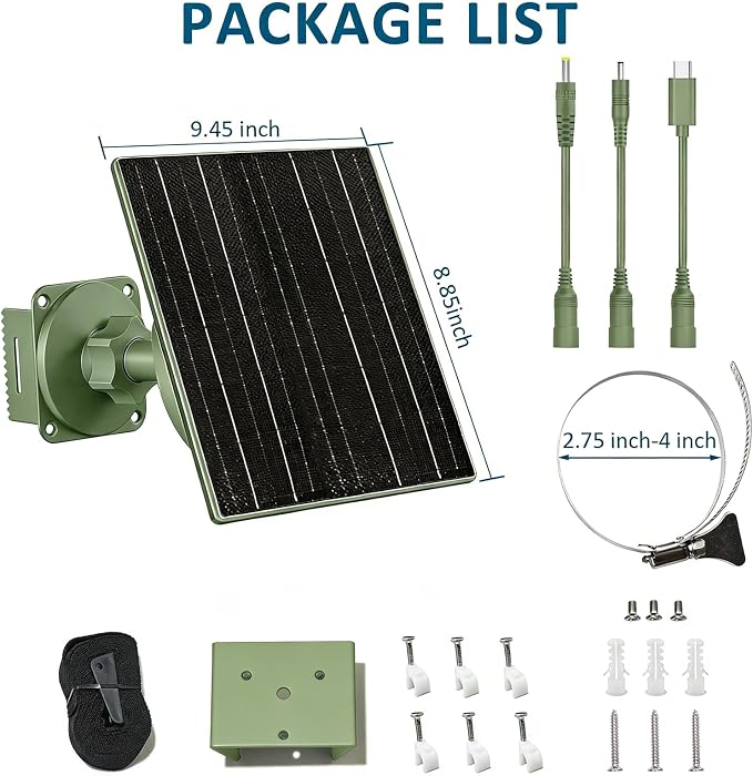 Zivif Solar Panel for Trail Camera, 10W Solar Charger Built-in 10400mAh - Image 2