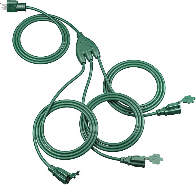 DEWENWILS 13Ft End to End Outdoor Extension Cord Multiple Outlets, Evenly by DEWENWILS