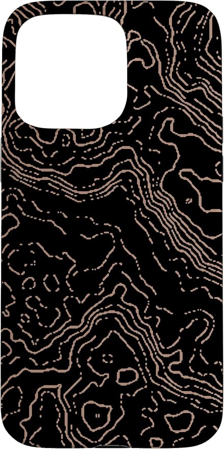 Topography Black & Brown Abstract Pattern Topographic Map Case by Unknown