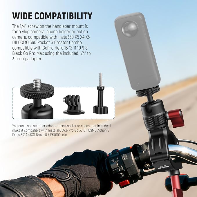 NEEWER Motorcycle Bike Handlebar Mount Compatible - Image 2