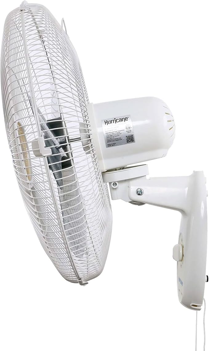 Hurricane 18" Supreme 90-Degree Oscillating Wall Mounted Fan - Image 6