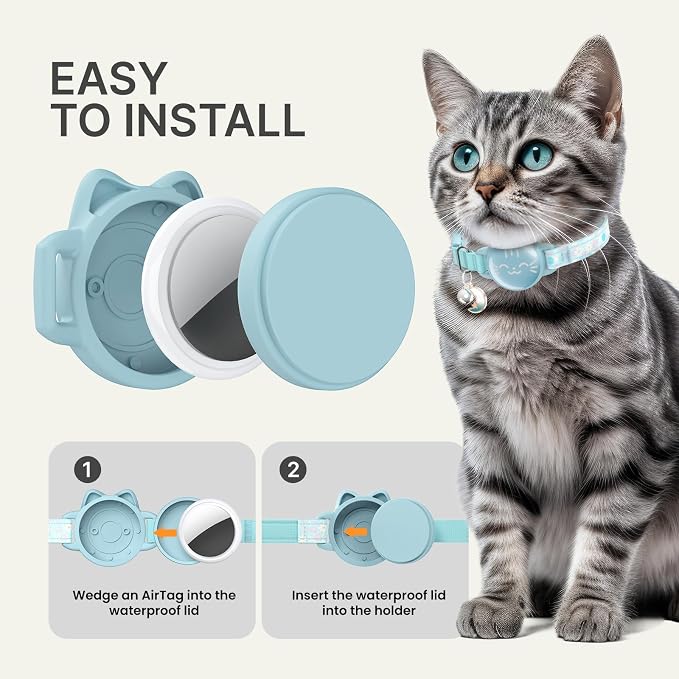 Waterproof Airtag 2nd & 1st Cat Collar, Breakaway Cat Airtag Collar - Image 4
