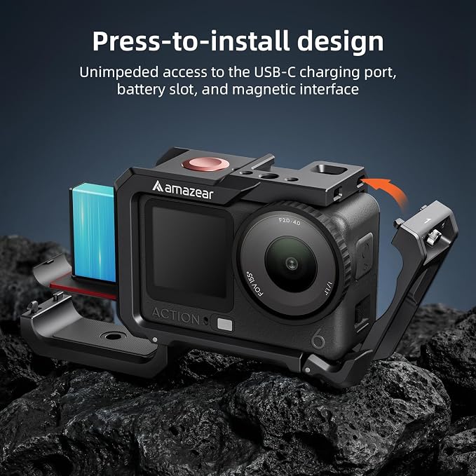 AMAZEAR Metal Protective Case for DJI Osmo Action 6 Accessories, Action6 Pro - Image 4