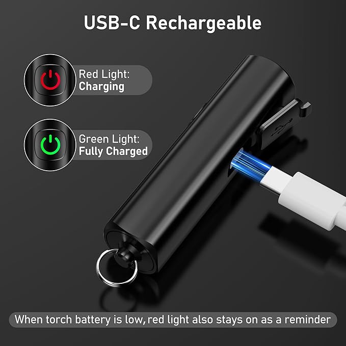 Blukar Rechargeable EDC Flashlight, 360L Mini Keychain Flash Light - Image 6