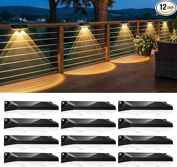 Brightown 12 Pack Solar Lights Outdoor Waterproof, Color Changing Solar Fence by Brightown