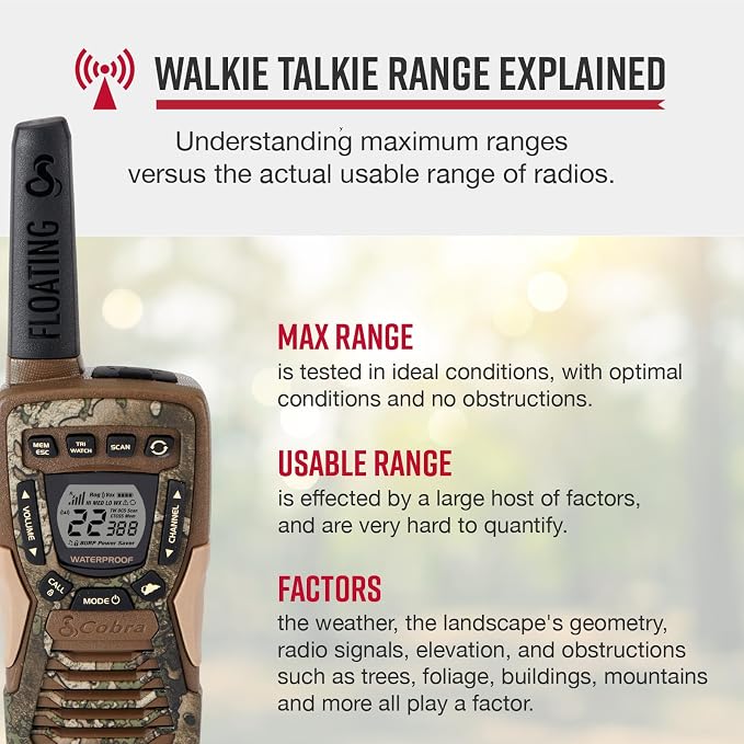Cobra ACXT1035R FLT TTC Floating and Waterproof Walkie Talkies - Image 2