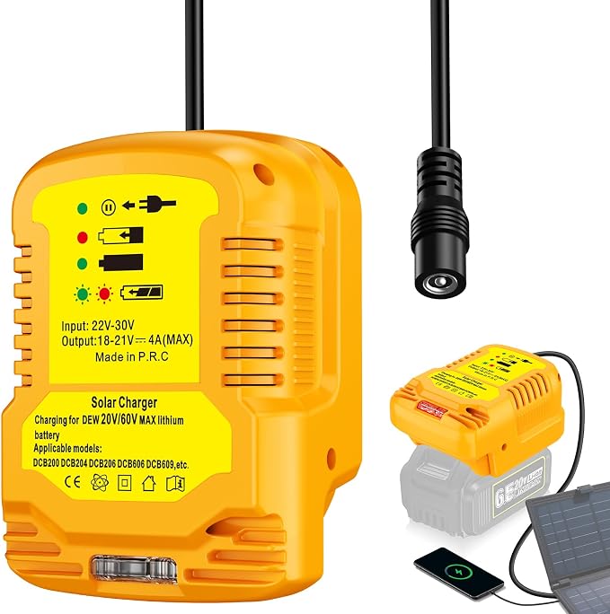 Solar Charger Adapter for Dewalt 20V/60V Battery, Outdoor Work - Image 8
