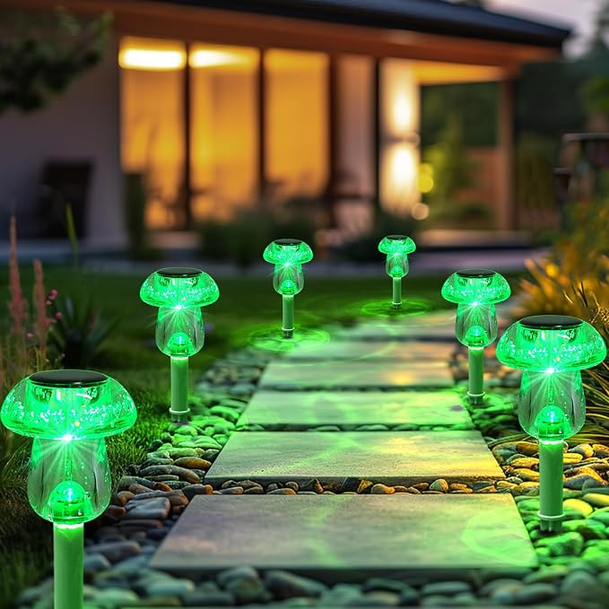 Benany Solar Lights Outdoor, St Patricks Day 16 Pack Mushroom Landscape Lights - Image 5