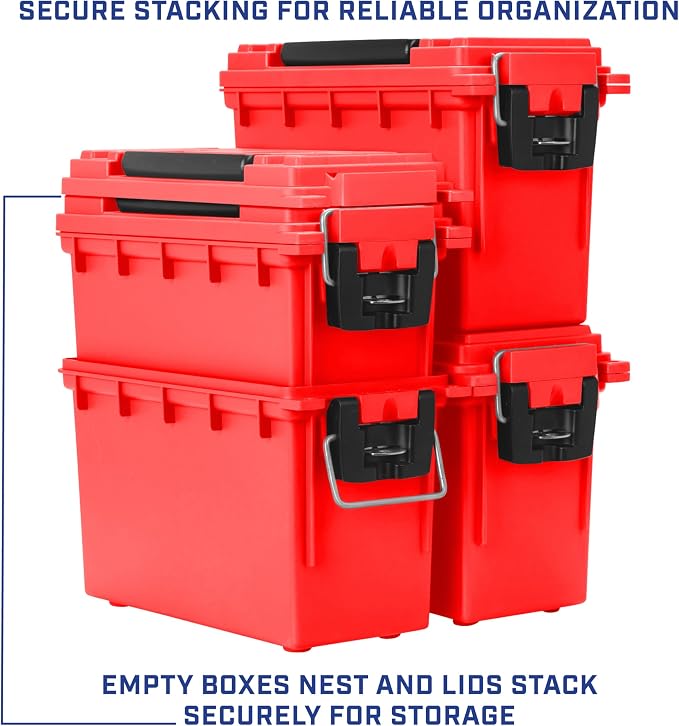 Sheffield 12636 Ammo Storage Box, Stackable .30 Cal Field Boxes, Water and Dust - Image 6