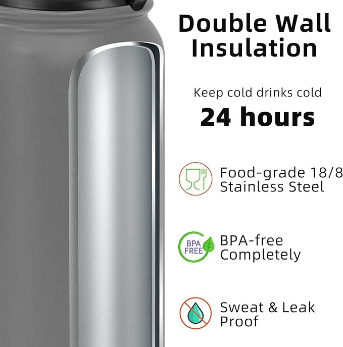Fanhaw 40 oz Insulated Stainless Steel Water Bottle - Image 3