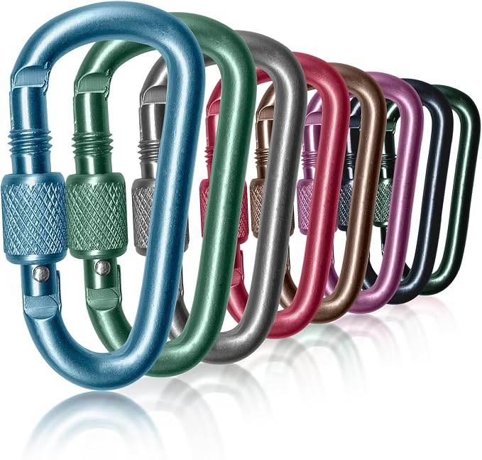 Craebuer Carabiner, 2 inch D-Ring Locking Carabiner Clip, Snap Hook Sport by Craebuer