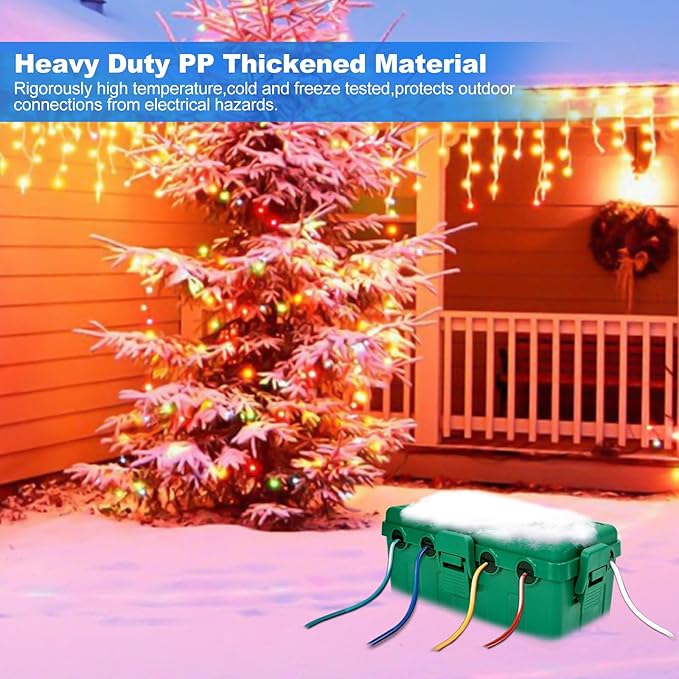 Hrensaw Medium Outdoor Electrical Box, Weatherproof Connection Box w/6 Cable - Image 6