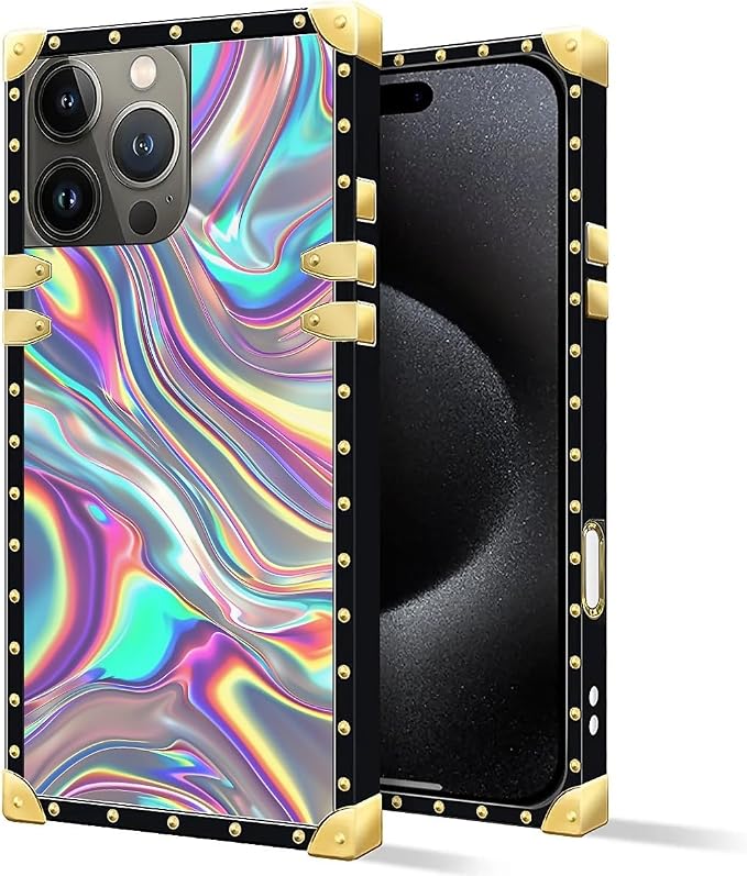 Compatible with iPhone 16 Pro Max Case, Holographic Abstract Iridescent - Image 2