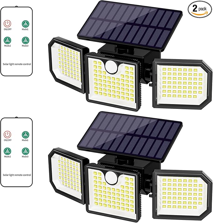 Solar Lights Outdoor with Motion Sensor, 2500LM 167 LED Security Lights with by Sunenvoy