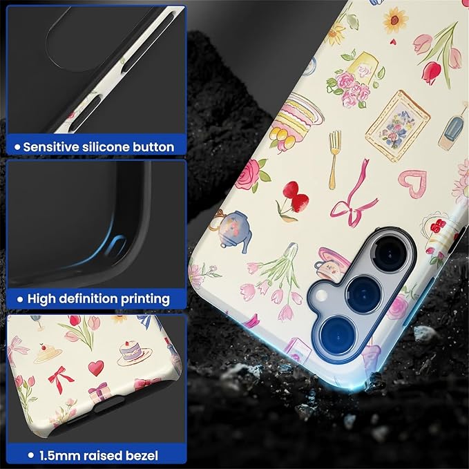 for Samsung Galaxy S24 Plus Case, HL2 Aesthetic Bow Preppy Collage Hybrid 2 - Image 3