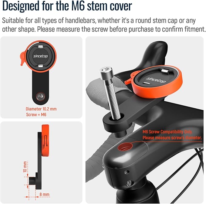 sincetop Bike Phone Mount, Mountain Bicycle Stem Cap Phone Holder, Universal - Image 5