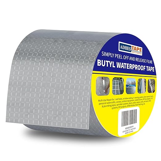 ADHES Butyl Tape Waterproof Tape Aluminum Foil Tape Sealant Tape 4in x 16ft by ADHESTAPEPERSUITOFPERFECTION