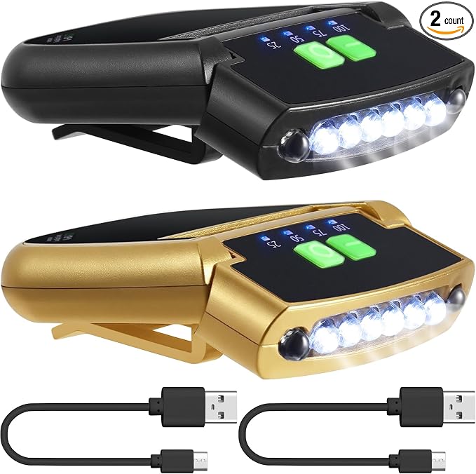 Mudder LED Clip on Cap Lights USB Rechargeable Cap Flashlight Clip Waterproof by Mudder