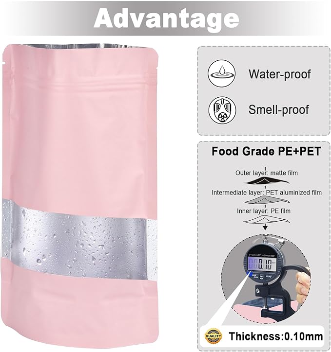 5.9"x8.6" 120pcs Mylar Bags for Food Storage, Smell Proof Bag - Image 5