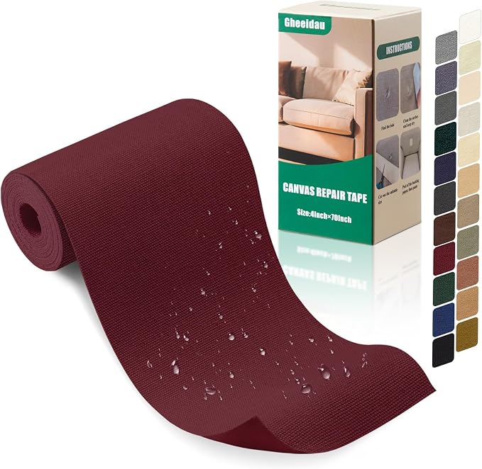 Gheeidau Canvas Repair Tape 4×70 Inch Waterproof Self-Adhesive Fabric Repair by Givethingsanewlife