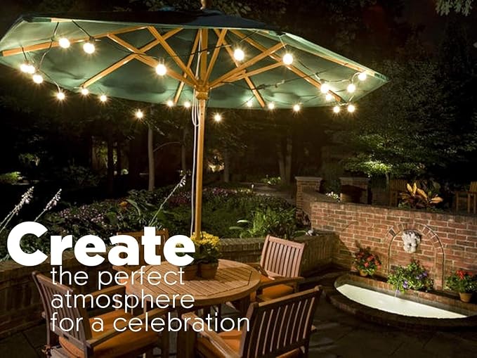 Sunlitec Solar String Lights Waterproof LED Indoor/Outdoor Hanging Umbrella - Image 2
