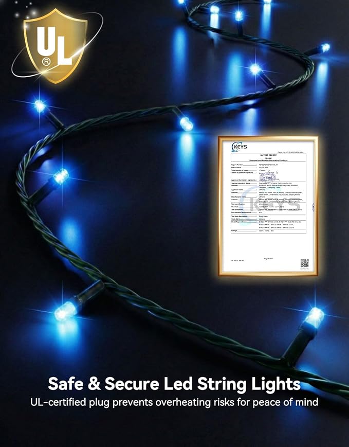 LitHome 99FT 300 LED String Lights Outdoor Indoor, 8 Modes Waterproof Christmas - Image 5